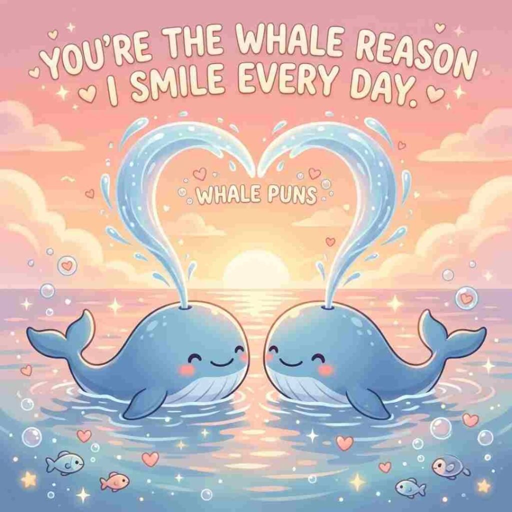 Whale puns graduation illustration featuring a whale in a cap holding a diploma underwater.