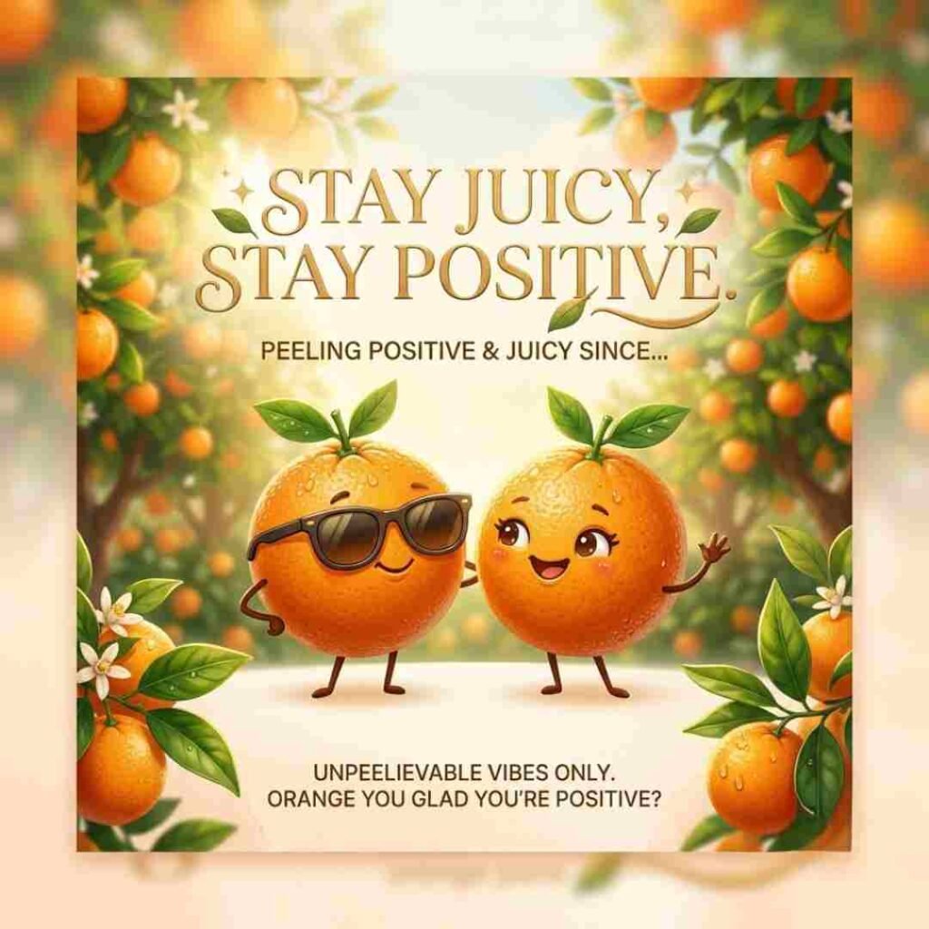 Orange puns motivational image featuring fresh oranges and an inspiring citrus-themed message.