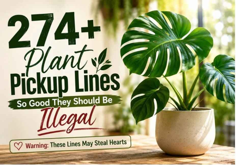 Plant Pickup Lines featured with a lush monsters plant and natural indoor lighting.
