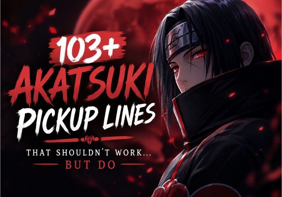 103+ Akatsuki pickup lines for Naruto fans, featuring Itachi-inspired anime artwork