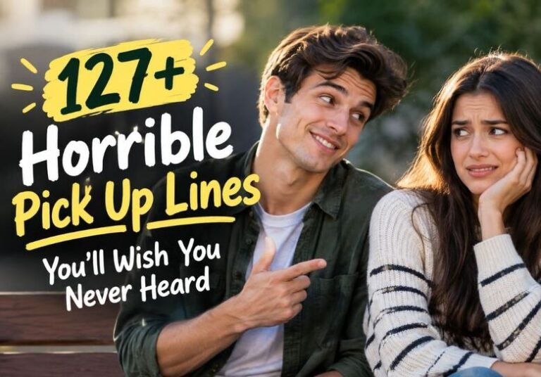 127+ Horrible Pick Up Lines showing an awkward dating moment with a visibly unimpressed reaction, capturing cheesy and painfully bad flirting.