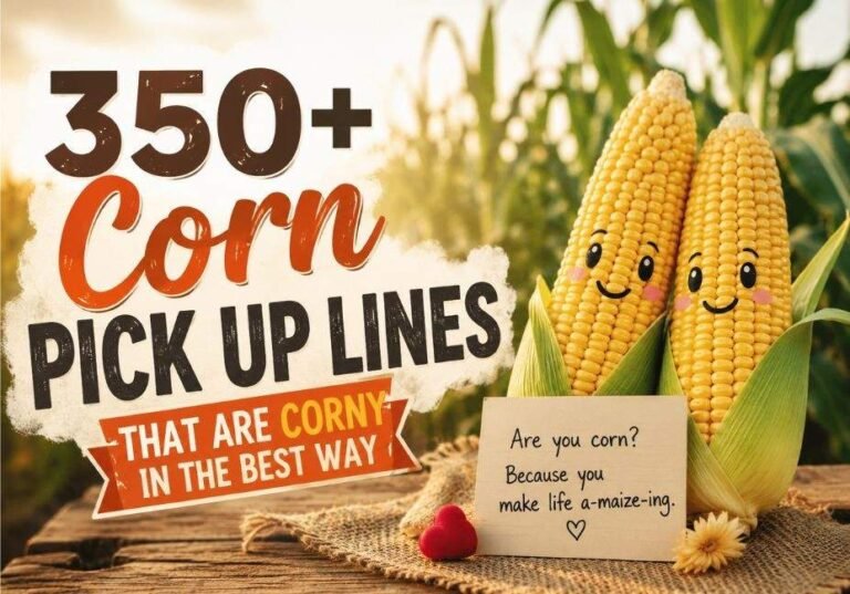 350+ Corn Pick Up Lines that are corny in the best way, featuring playful corn cobs and romantic pun ideas
