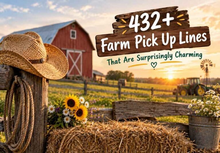 432+ Farm Pick Up Lines with a Rustic Farm Scene and Charming Farmhouse Setting