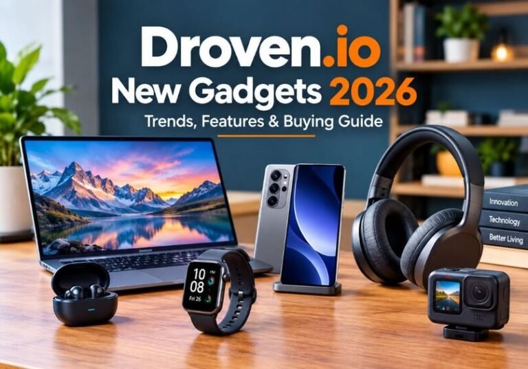 Droven.io New Gadgets 2026 featuring the latest smart technology, laptops, smartphones, smartwatches, earbuds, headphones, and action cameras with trends, features, and buying guide.